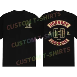 Camiseta de manga corta para hombre, camisa de manga corta con logotipo de pistola de munición, Hornady, ropa de calle, 2024 algodón, color negro, gran oferta, verano, 100%