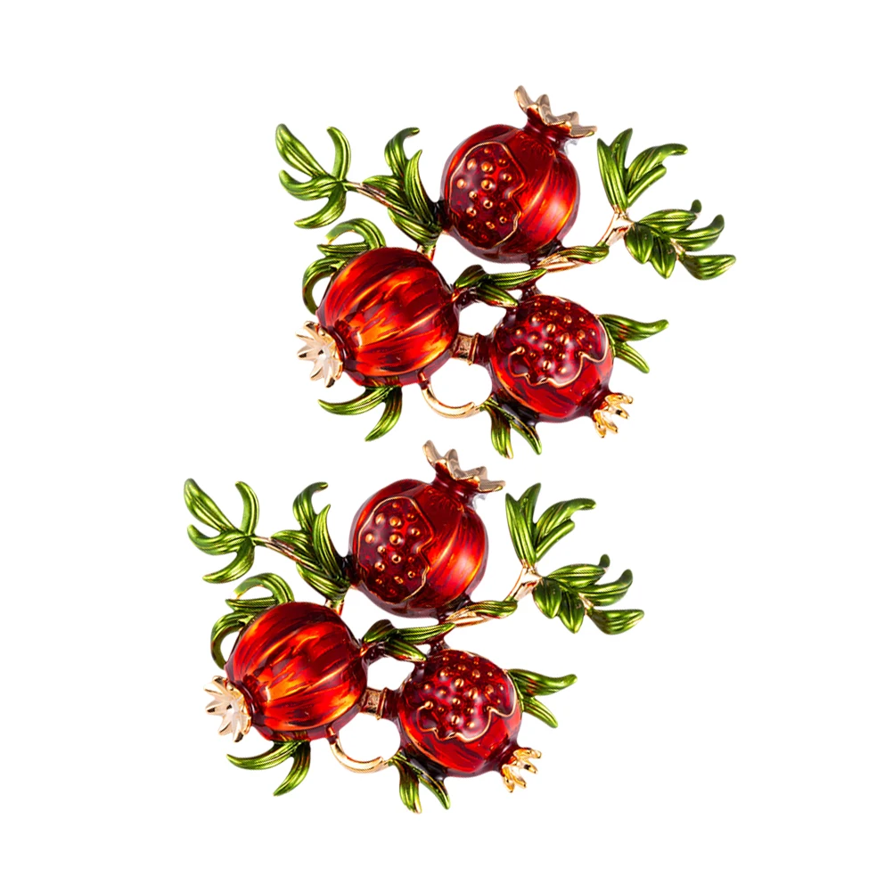 2 spille per all'occhiello, spilla in lega di melograno, elegante versione coreana rossa