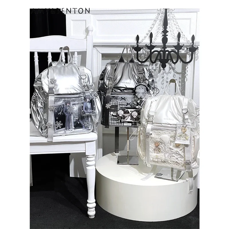 25COSOriginal estilo Preppy mochila versátil diaria Itabag japonés correa de gran capacidad hebilla mochila transparente mujeres Casua