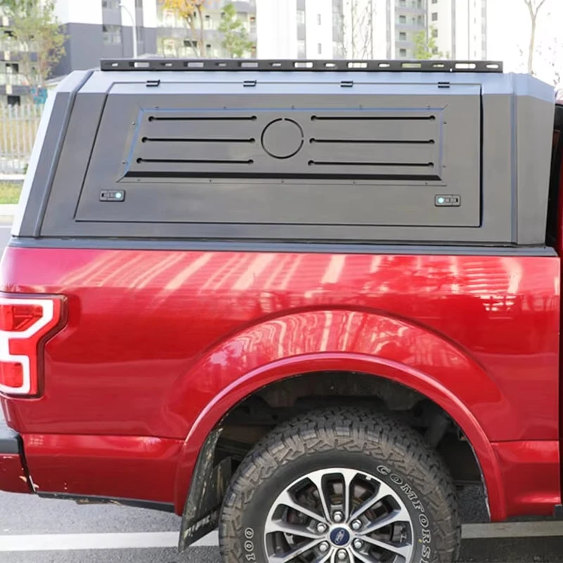 High Security Truck Canopy Locking Hardtop with Roof Rack for Overland & Camping on F250, Pickup Hilux, Frontier