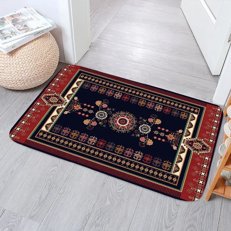 National Style Persian Carpet Bathroom Non-silp Doormat Suitable for Living Room Entrance Decorative Accessories Pad Bedroom Rug