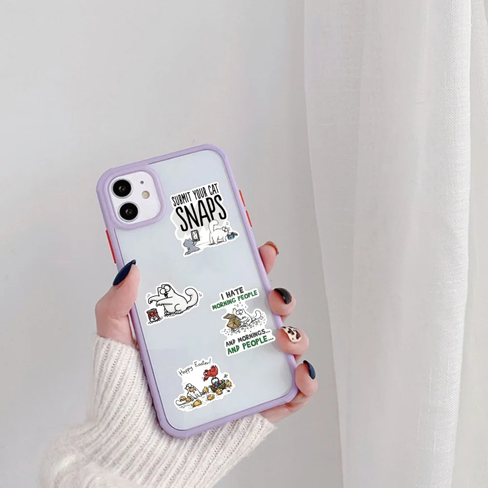 10/53 Uds. Pegatinas de grafiti bonitas de gato de Simon de dibujos animados decoración creativa personalizada caja de gafas para refrigerador calcomanía de bicicleta Juguetes