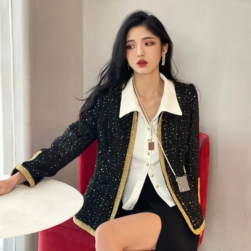 New High end goods quality burst  woolen coat female brief paragraph sweet wind phnom penh coat