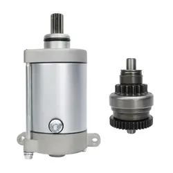 2 PCS Starter Motor & Bendix For Yamaha Grizzly 600 YFM600 595cc Engine OEM: 4WV-15650-02-00 4WV-15570-01-00 Moto Accessories