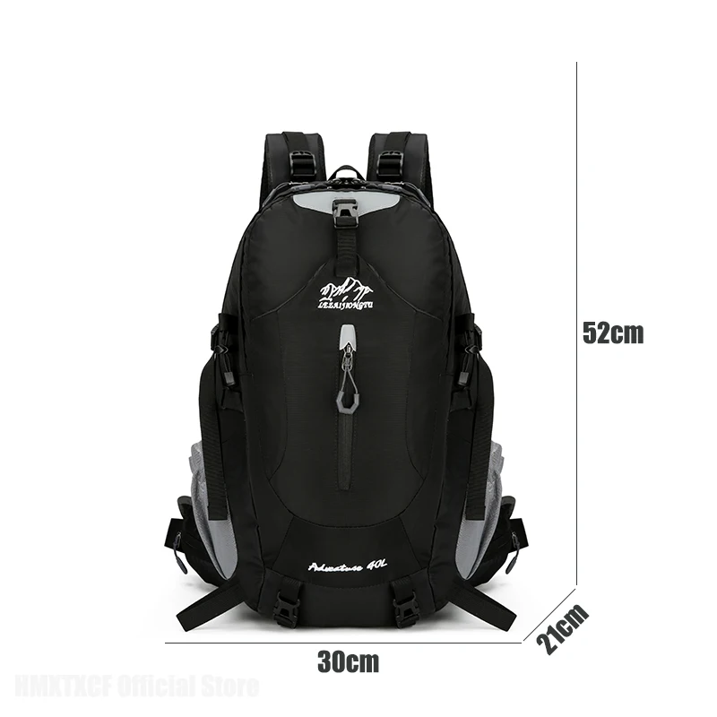 40L المشي لمسافات طويلة التخييم على ظهره السفر مع غطاء للمطر في الهواء الطلق حقيبة التسلق النايلون حقيبة كبيرة الأمتعة عطلة نهاية الأسبوع الرياضة المدرسية الرجال