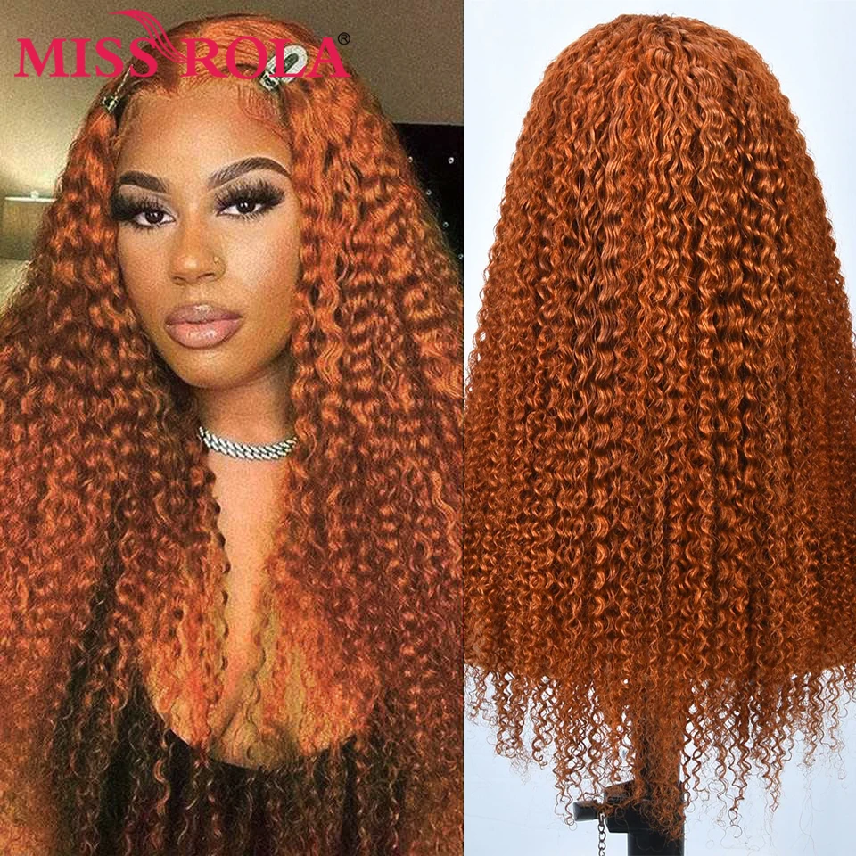 MISS ROLA 13x4 Lace Front Human Hair Wigs 180% Density Kinky Curly Human Hair Wigs Brazilian Remy Hair Wig Pre Plucked