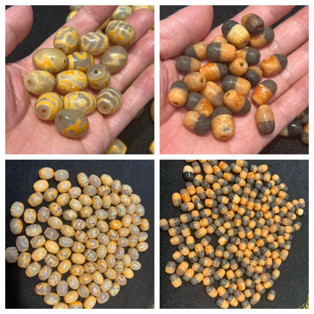 50pcs/lot Live stream hot deal limited-time discount on semi-transparent yellow chalcedony calcified old material rare patterned