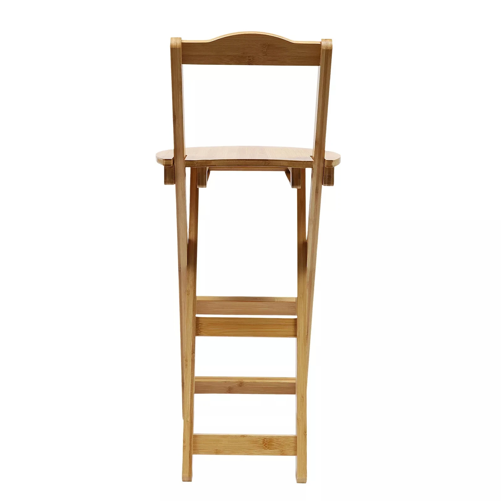 Portable Folding Bamboo Stool - Tall Bar Chair for Porch & Kitchen