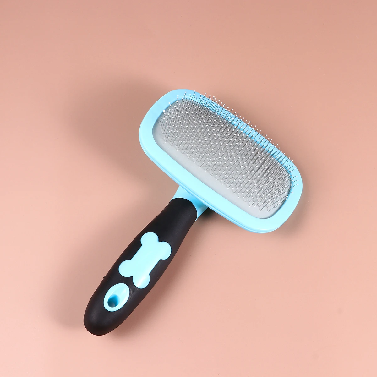

Rotatable Pet Grooming Comb Cleaning Tool Massager For Dog Cat Large Pink Comfortable Grip Hair Remover Tangle Knots Dander Dirt