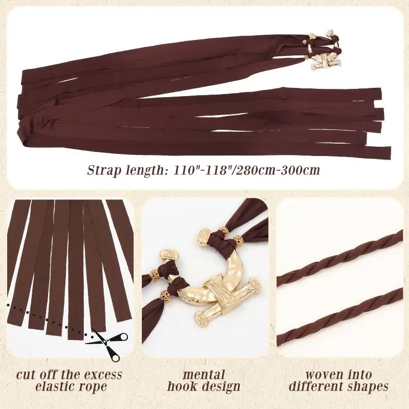 DAZCOS Renaissance Troll Cross Belt, Women Medieval Witch Pagan Rope Waist Chain Sash Costume Accessory for Dress