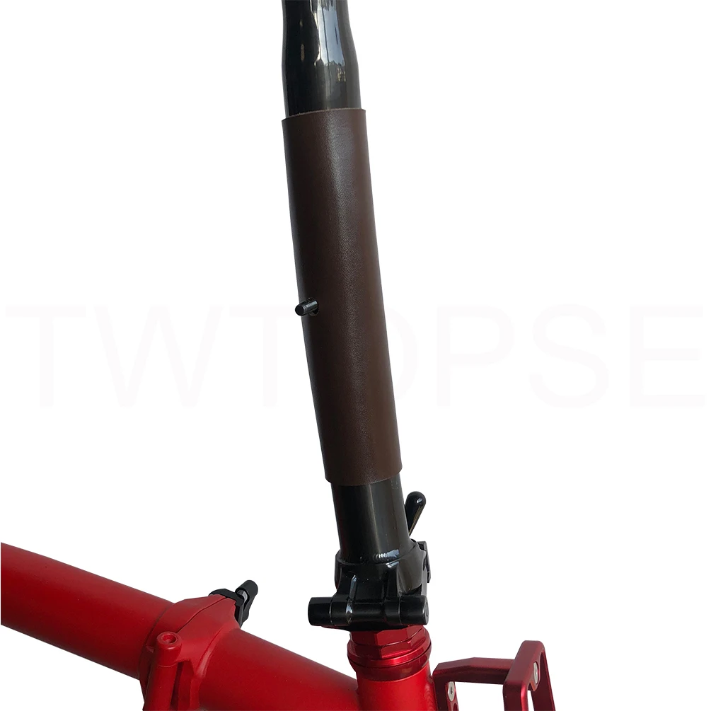 TWTOPSE Bike Cowhide Protector Cover Handmade For Brompton Folding Bicycle Frame Handle Post Bike Bag Quick Release Leather Fuze