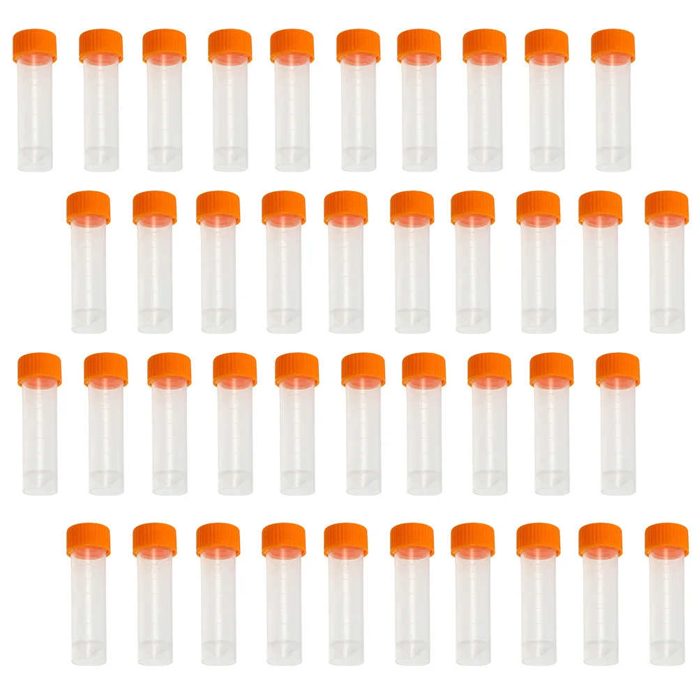 

81Pcs Sampling Tubes Plastic Clear Durable Lightweight Test Tubes Screw Lid Sample Storage Experiment Supplies