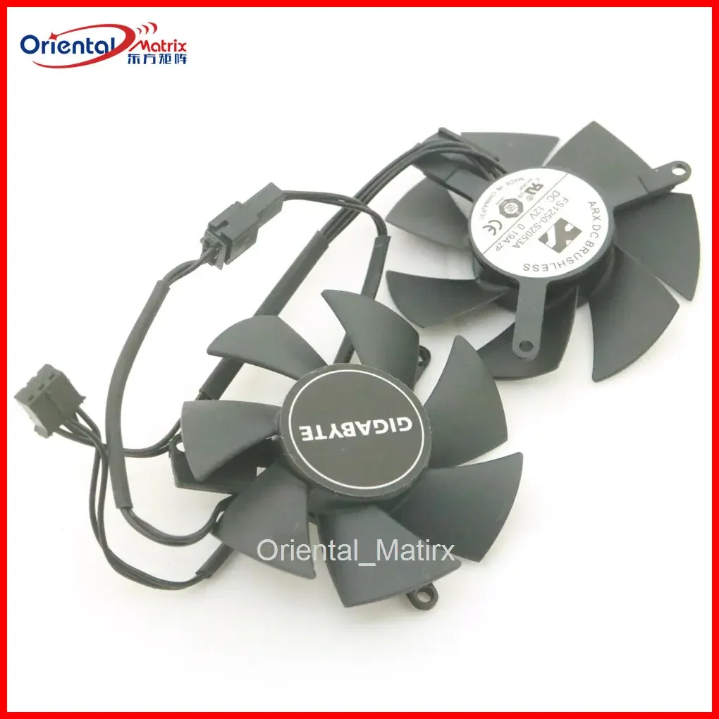 2pcs/lot FS1250-S2053A 47mm DC12V 0.19A 3Pin For GIGABYTE GTX1650 GTX1630 4GB Graphics Card Cooling Fan