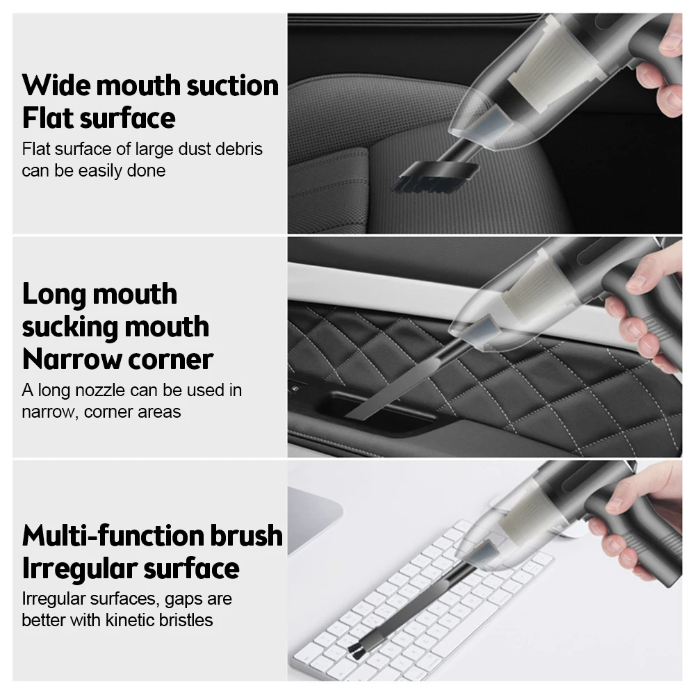 Mini Cordless Vacuum Cleaner Portable Handheld Cleaner 5000mah Rechargeable With Powerful Suction For Car Office Home