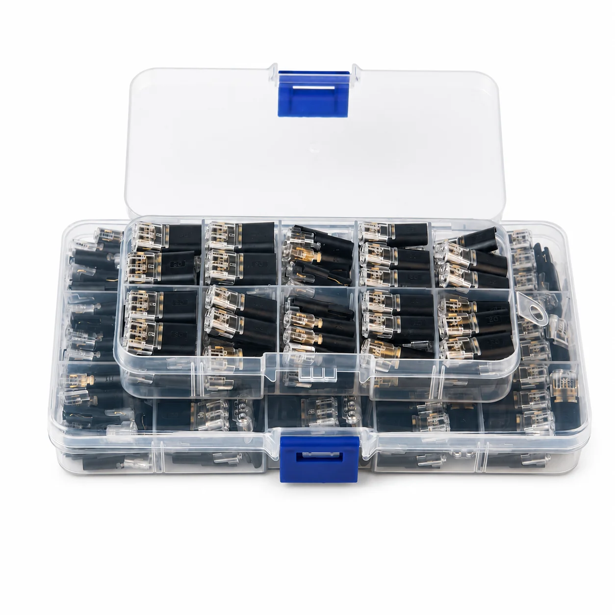 80/150 Stück Elektrische Kabelverbinder 1/2/3-polig Ohne Abisolieren Lötfreie Verriegelungs-Kabelverbinder-Sets 22-18AWG 300V 10A Kfz-Verkabelung – Detail 3