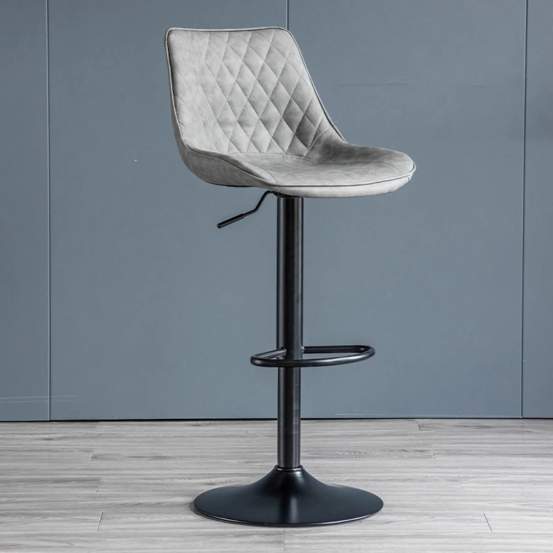 Bar Chair Modern Simple Lifting Rotating Front Desk Bar Stool Backrest Light Luxury Home High Stool Bar Chair