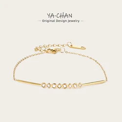 YACHAN Stainless Steel Golden Chain Bracelet for Women High Quality Geometry Cubic Zirconia Charm Bracelets 2023 New Jewelry