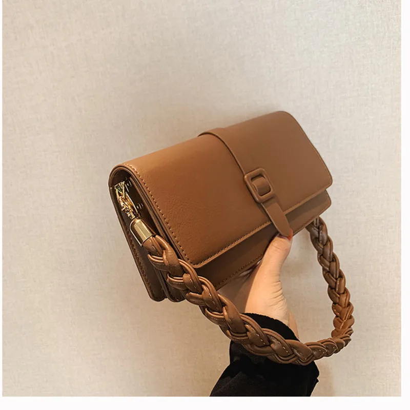 KK   2024 new handbag, women's new texture PU single shoulder crossbody bag, with a buckle armpit pocket niche design