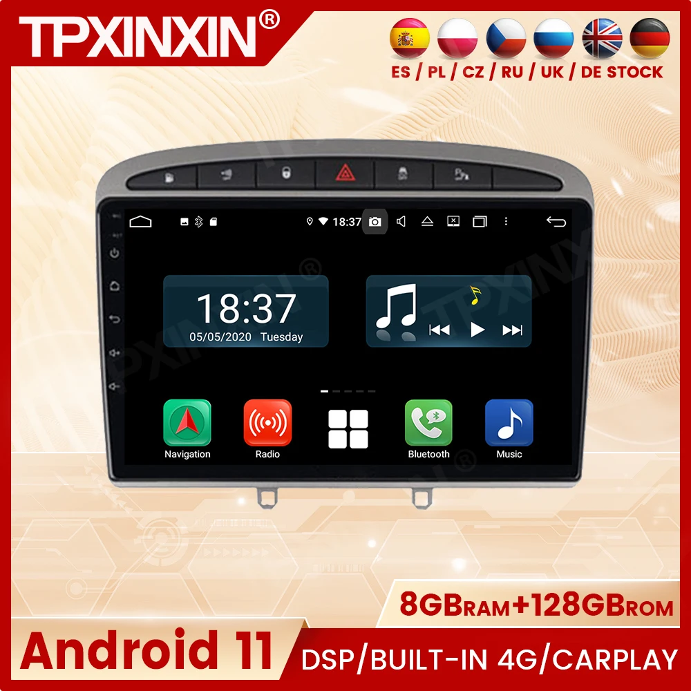 

Автомобильная Мультимедийная Автомагнитола 2 Din Android GPS Navi для Peugeot 308 308SW 408 2012 + Radio Coche с Bluetooth Carplay Player