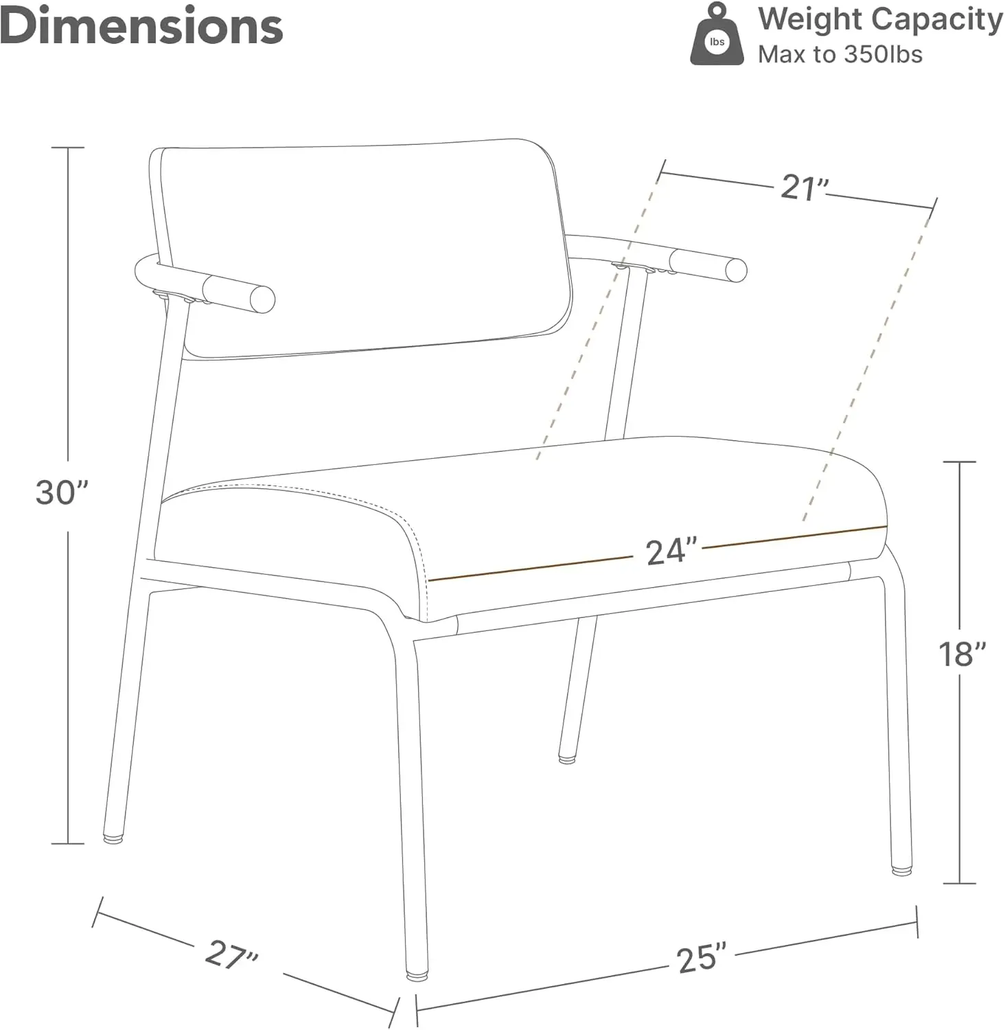 Simple Deluxe Accent Chair Set Of 2, Mid-Century Modern Accent Chair For Living Room, Upholstered Fabric Seat, Short Armrest