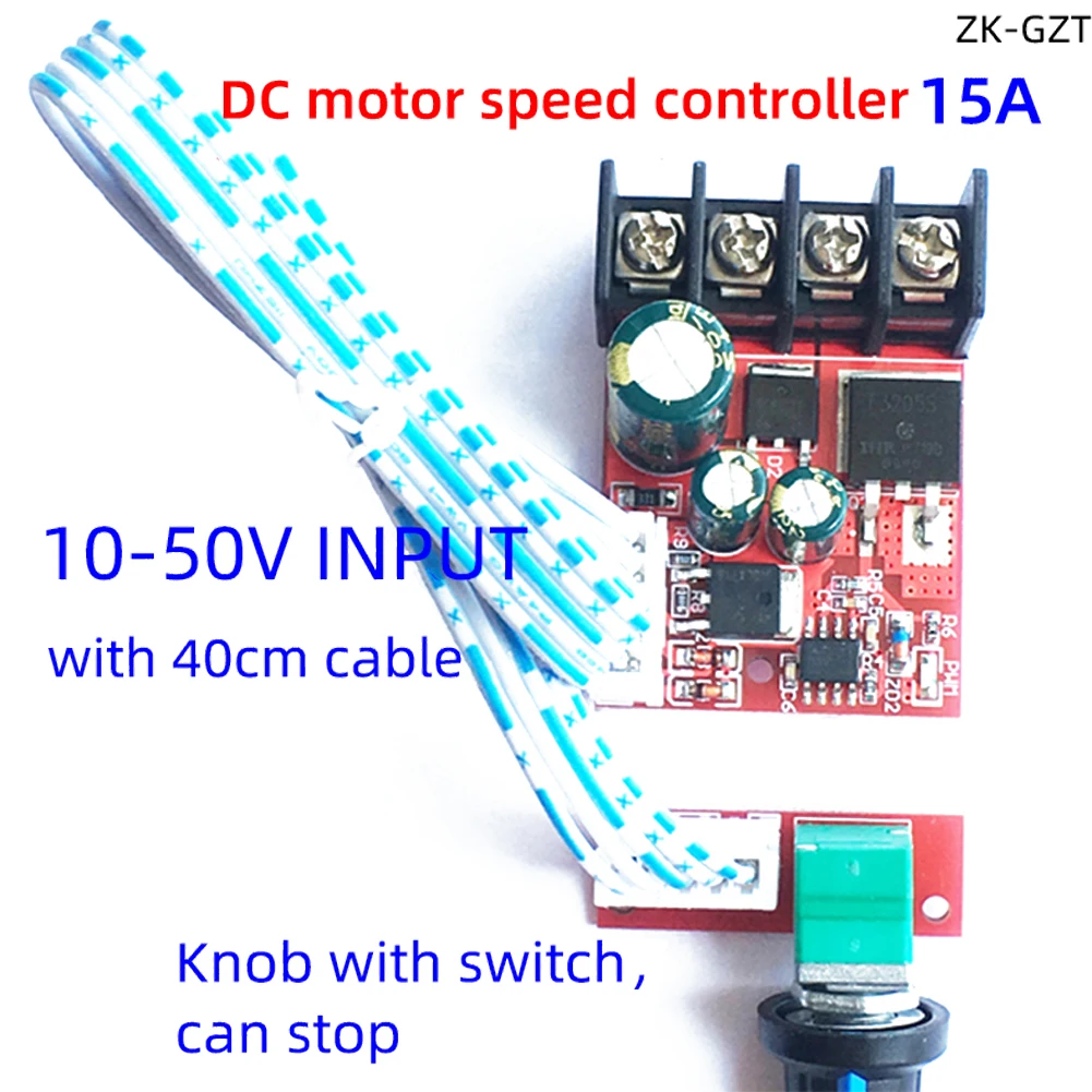 

DC 10V-50V 15A DC PWM Motor Speed Controller Module LED Dimmers Board High-Power LED Dimmer Speed Controller Module with Switch