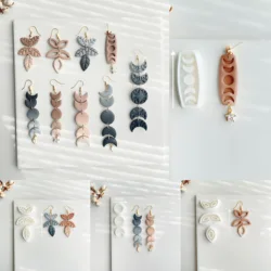 Moon Geometric Pattern Polymer Clay Cutter Clay Cutting Mold for Hanging Drop Earrings DIY Making Gift Decoration Pottery Tools