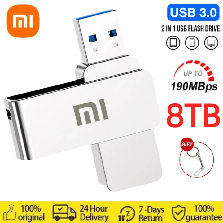 Xiaomi-Pen Drive USB de Alta Velocidade, Pendrive Metal, Disco para Mesa, PC, 8TB, 4TB, 1TB, USB 3.0, Memory Stick, 2TB