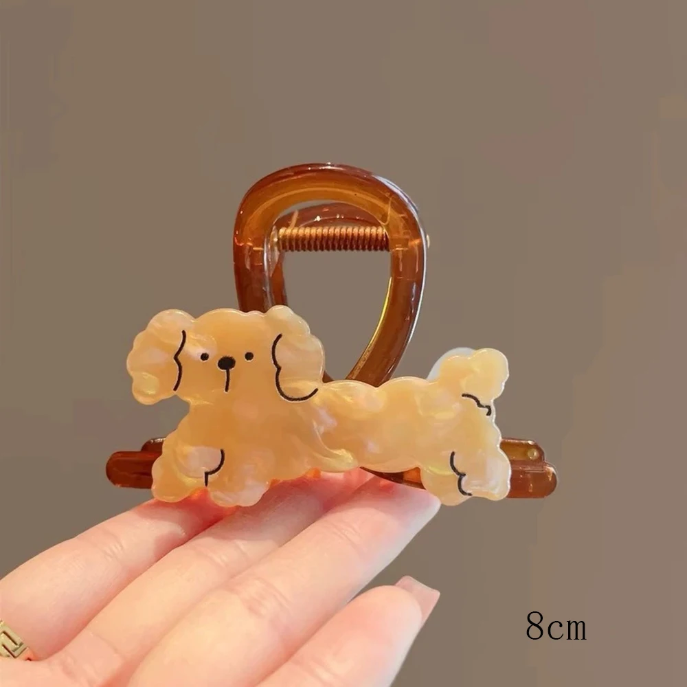 Acrylic Caramel Puppy Hair Claws Exquisite Cute Sweet Daily Hair Tying Tools Girls Simple Practical Hair Accessories Gifts