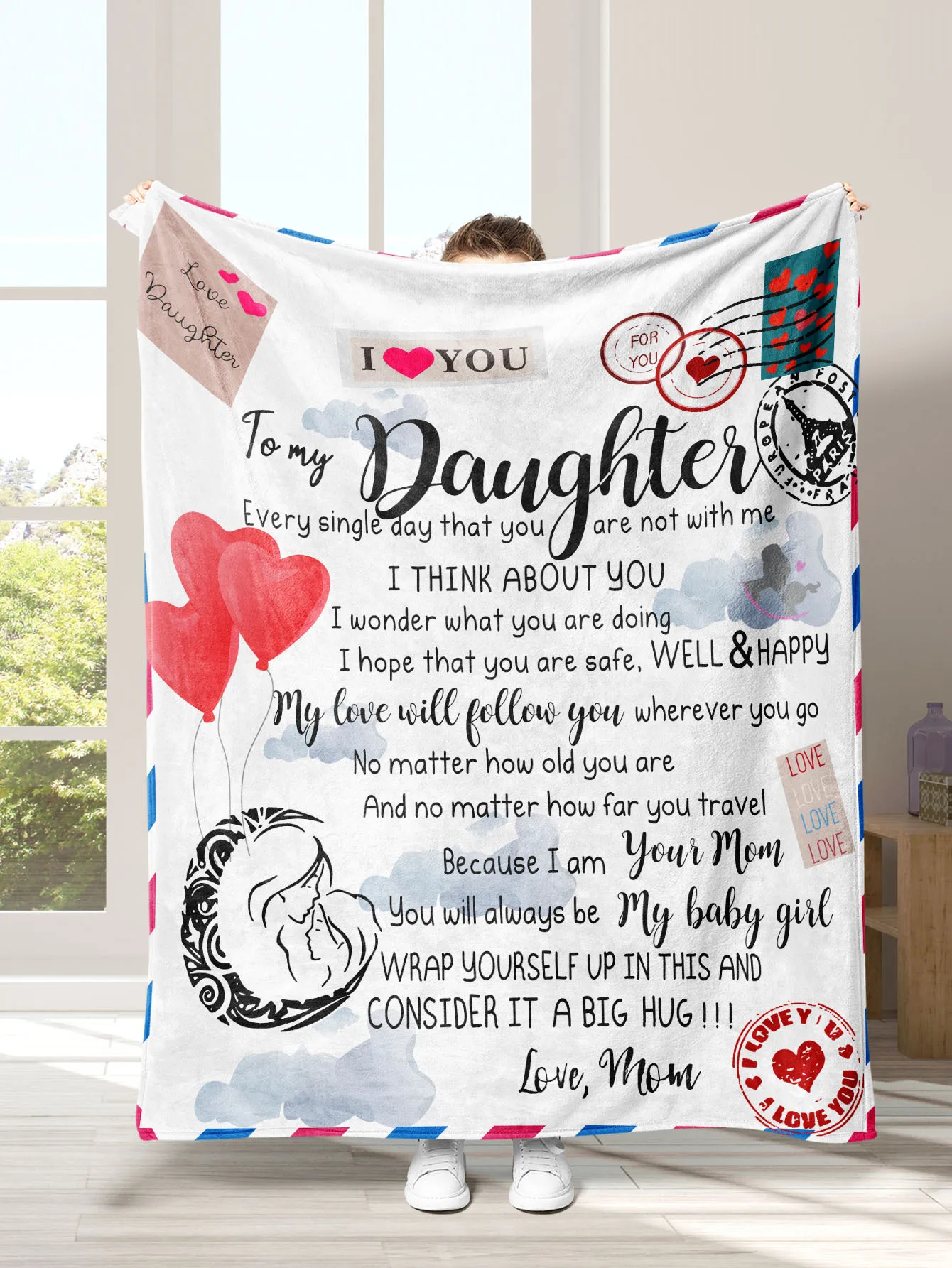 Gift To Daughter Blanket From Mom Dad Express Love For Birthday Christmas Soft Lightweight Throw Blankets For Couch Bed