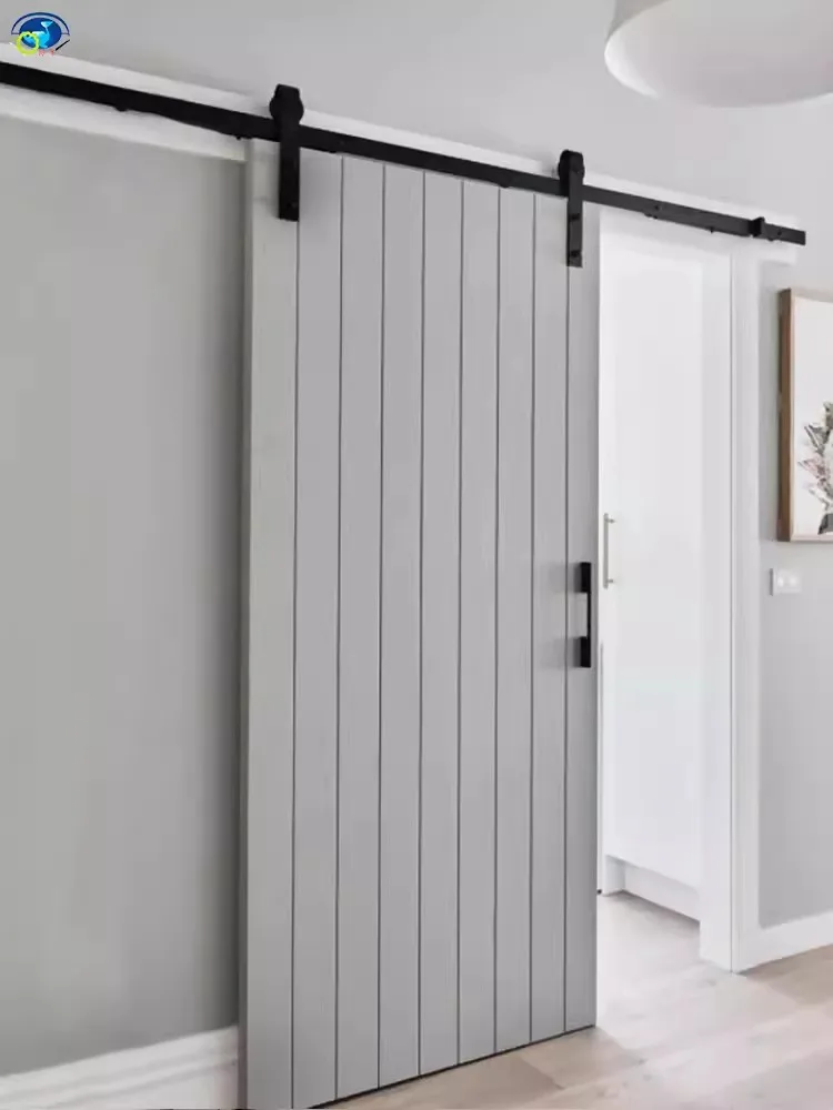 Puerta corredera insonorizada Interior de madera de roble Vertical con diseño de Villa, puertas interiores de granero para casa