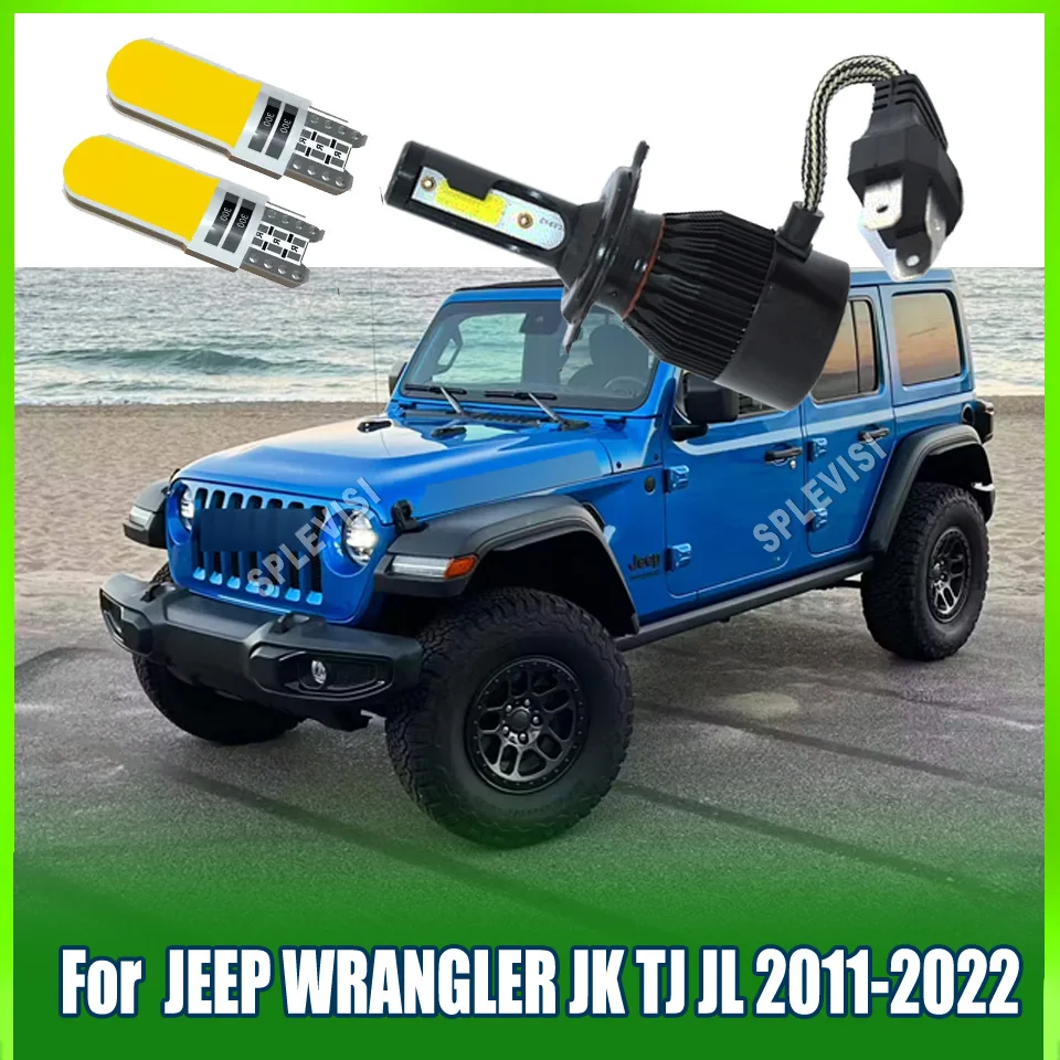 

H4 9003 LED 60W Headlight High Low Bulb Dual Beam Lighting System For JEEP WRANGLER JK TJ JL 2011 2012 2013 2014 2015 2016-2022