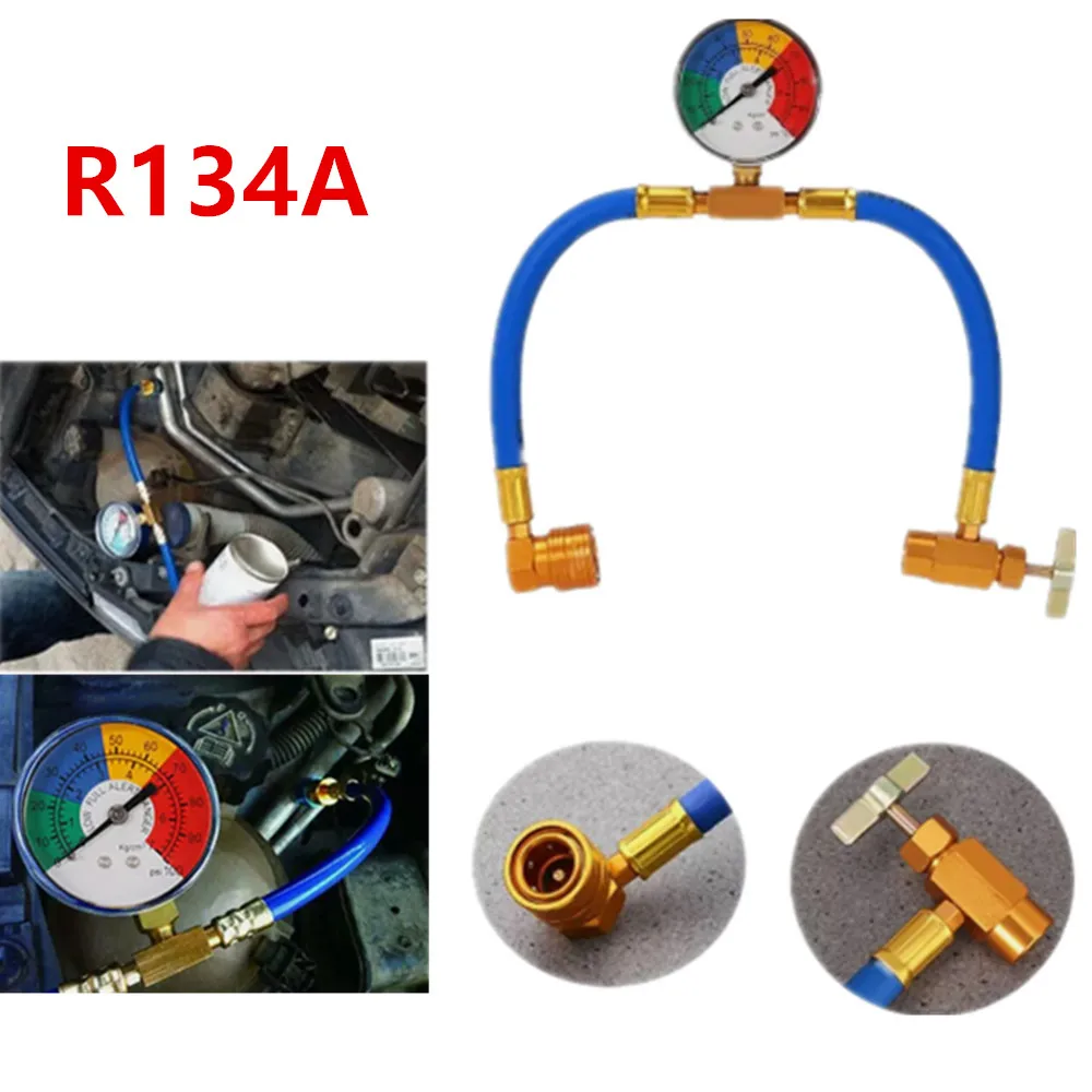 

Freon R134A Auto Car Quick Coupler Connector Adapters Air Conditioning Refrigerant Adjustable Low Pressure AC Gauge