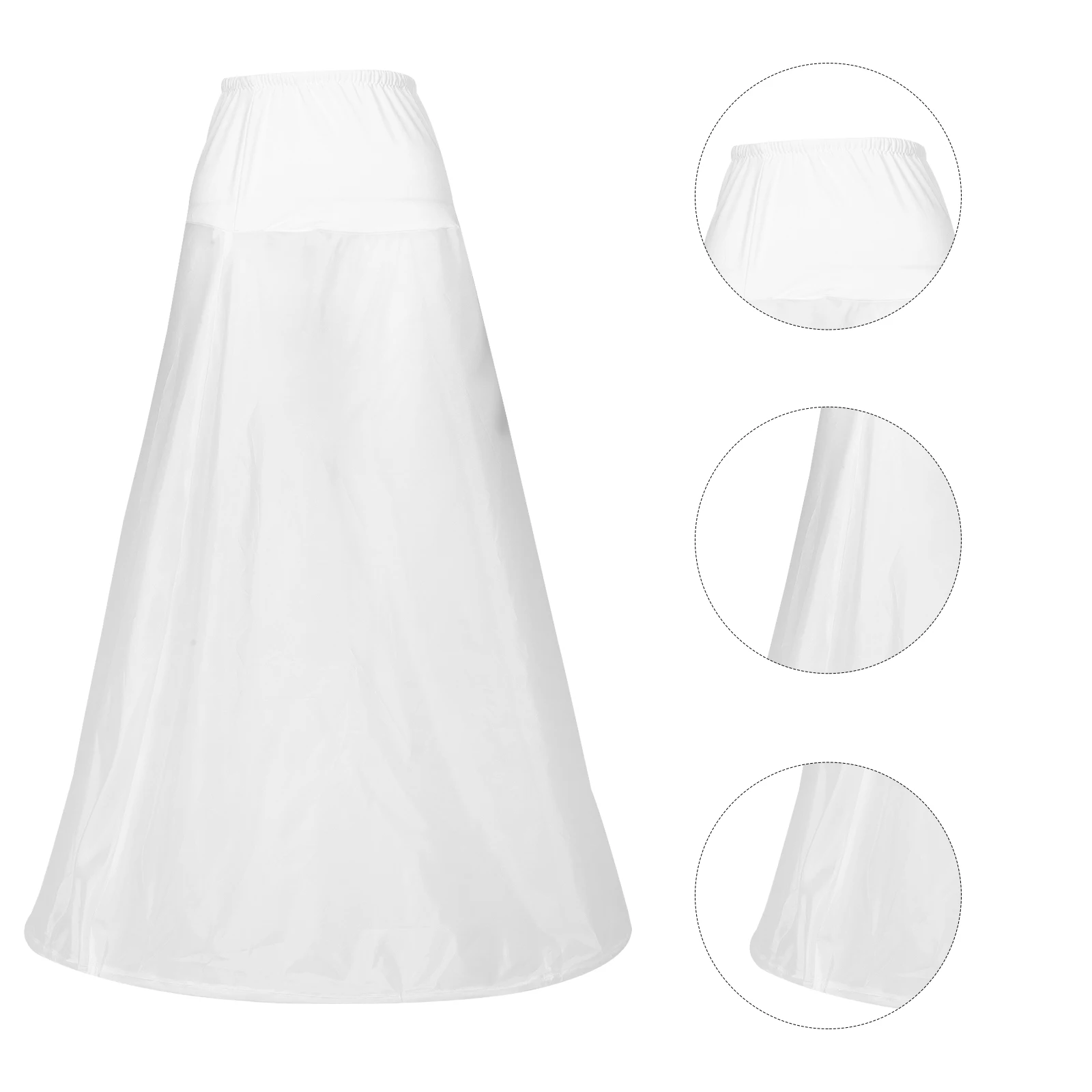 

Wedding Petticoat A Line All White Polyester Elastic Women Bridal Floor Length Petticoats Underskirt Shapewear
