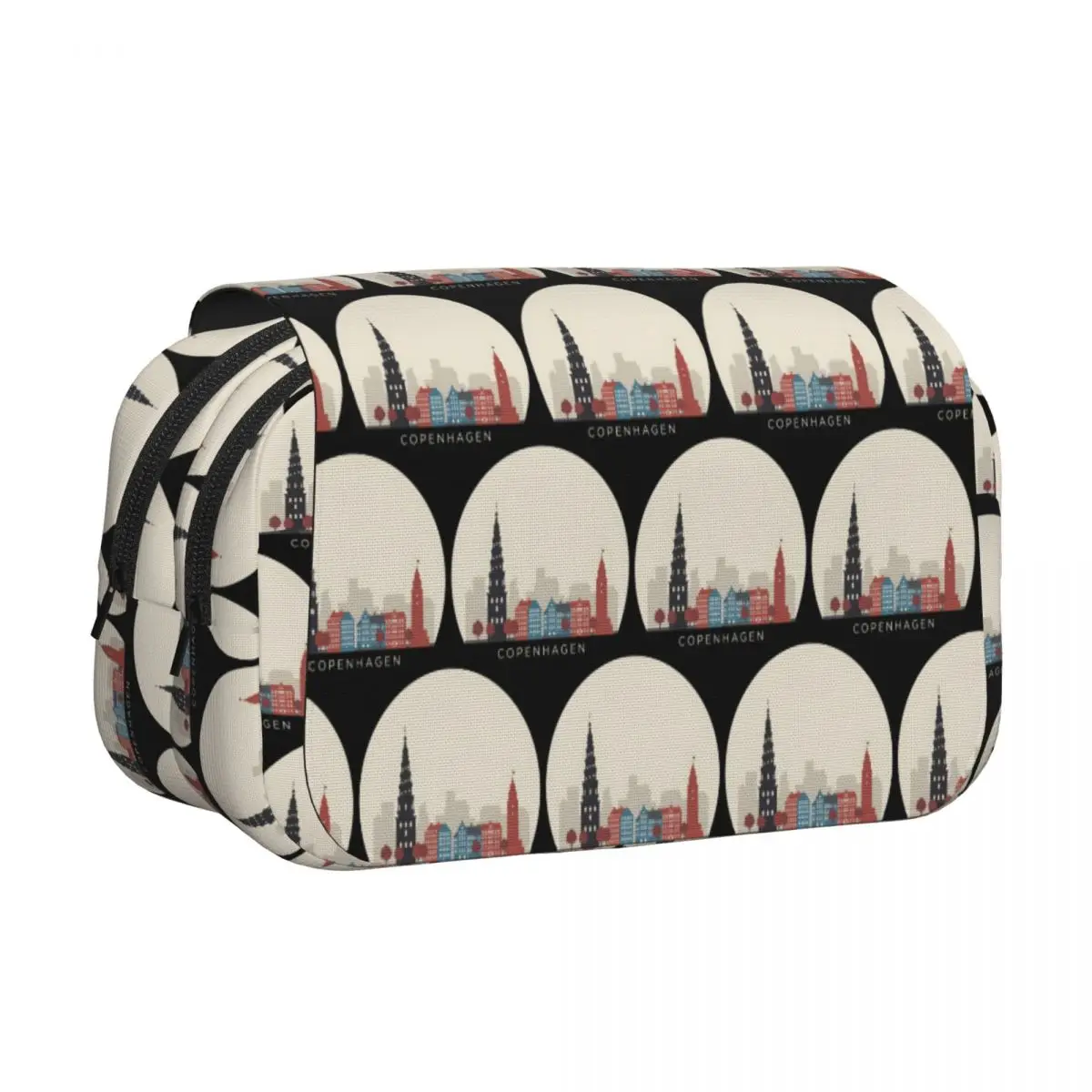Copenhagen Travel Icon Pencil Cases Pencil Pouch Hard Shell Leather Big Capacity Pen Box Pencil Bag for Boy Girl School