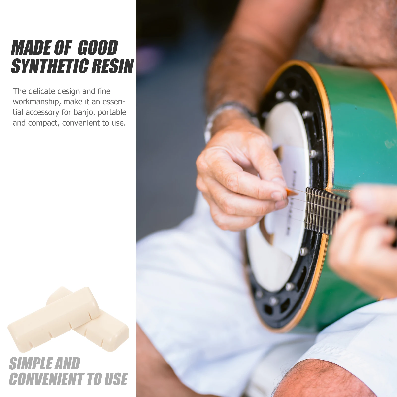 

20 Pcs Banjo Resin Nut Replacement Bridge Neck String Nuts Guitar Accessories Synthetic Resin Lightweight Tone