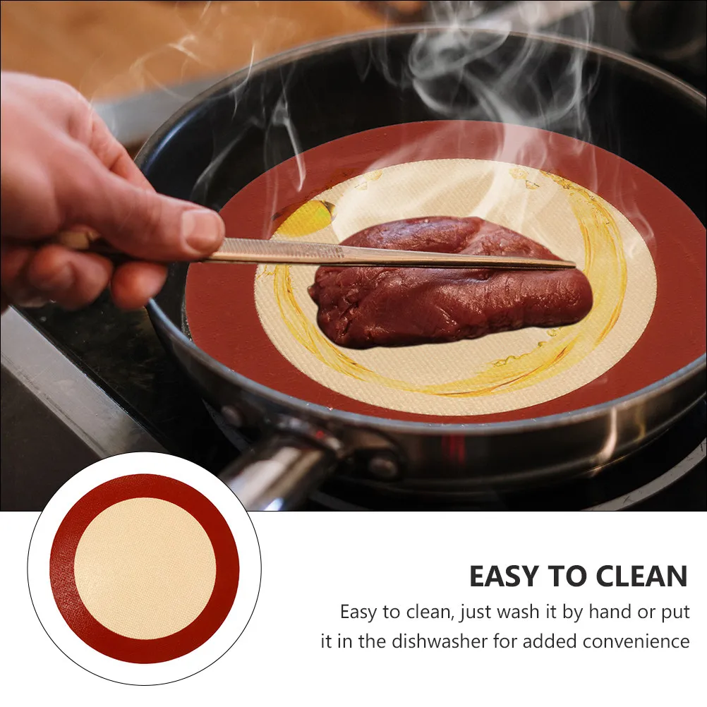 2 Peças Tapete de Silicone Reutilizável Antiaderente de 8 Polegadas para Fritadeira de Ar, Panela, Assadeira, Forno, Micro-ondas, Seguro para Lava-lou