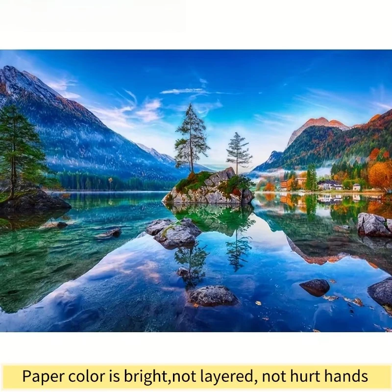 Hintersee Lake Reflection Jigsaw Puzzle 70x50 Alpine Series, Nature Immersion Edition for Outdoor Adventurers & Collectors