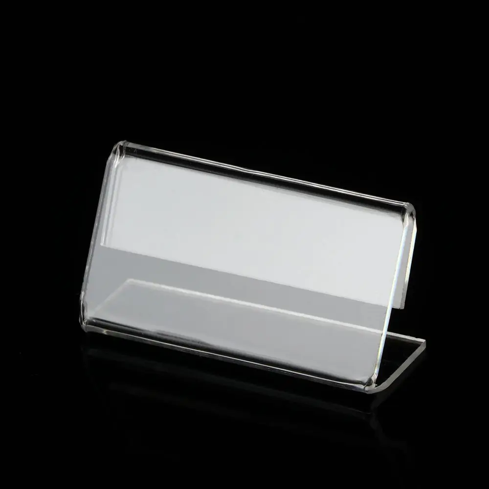 Mini L Shape Clear Retail Store Counter Top Stand Acrylic Sign Display Holder Shelf Label Holder Price Card Tag(10pcs)