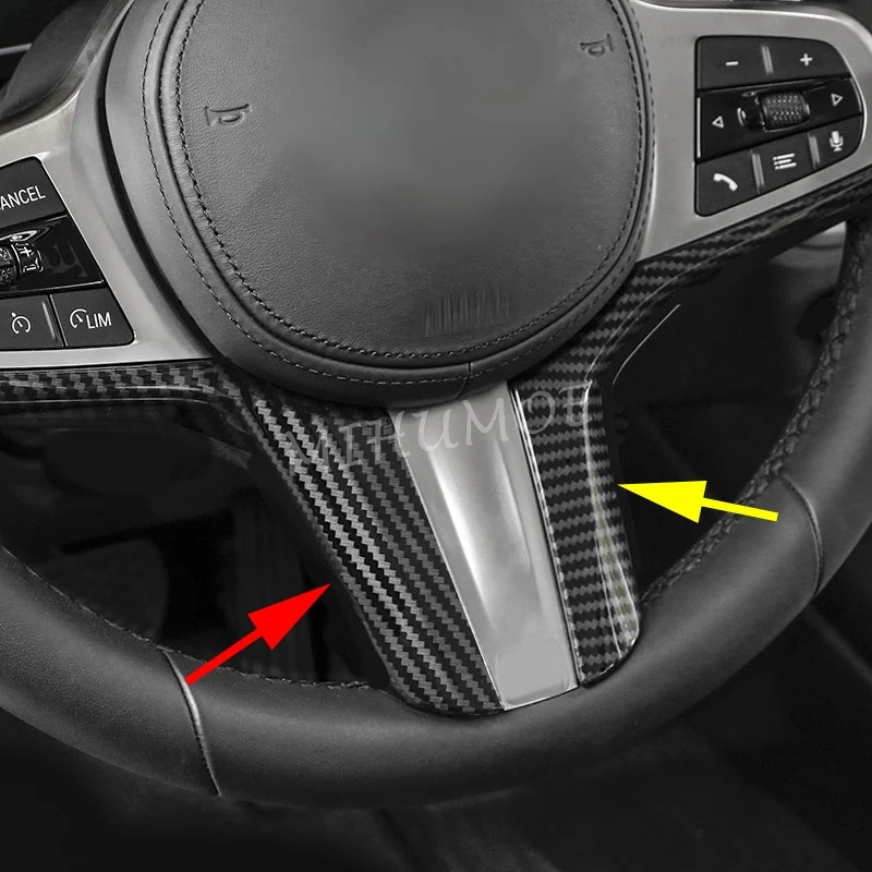 

Carbon Fibre M Sport Steering Wheel Decoration Trim Cover For 2020-2024 BMW 2 3 4 8 Series X3 X4 X5 X6 Car Accessories