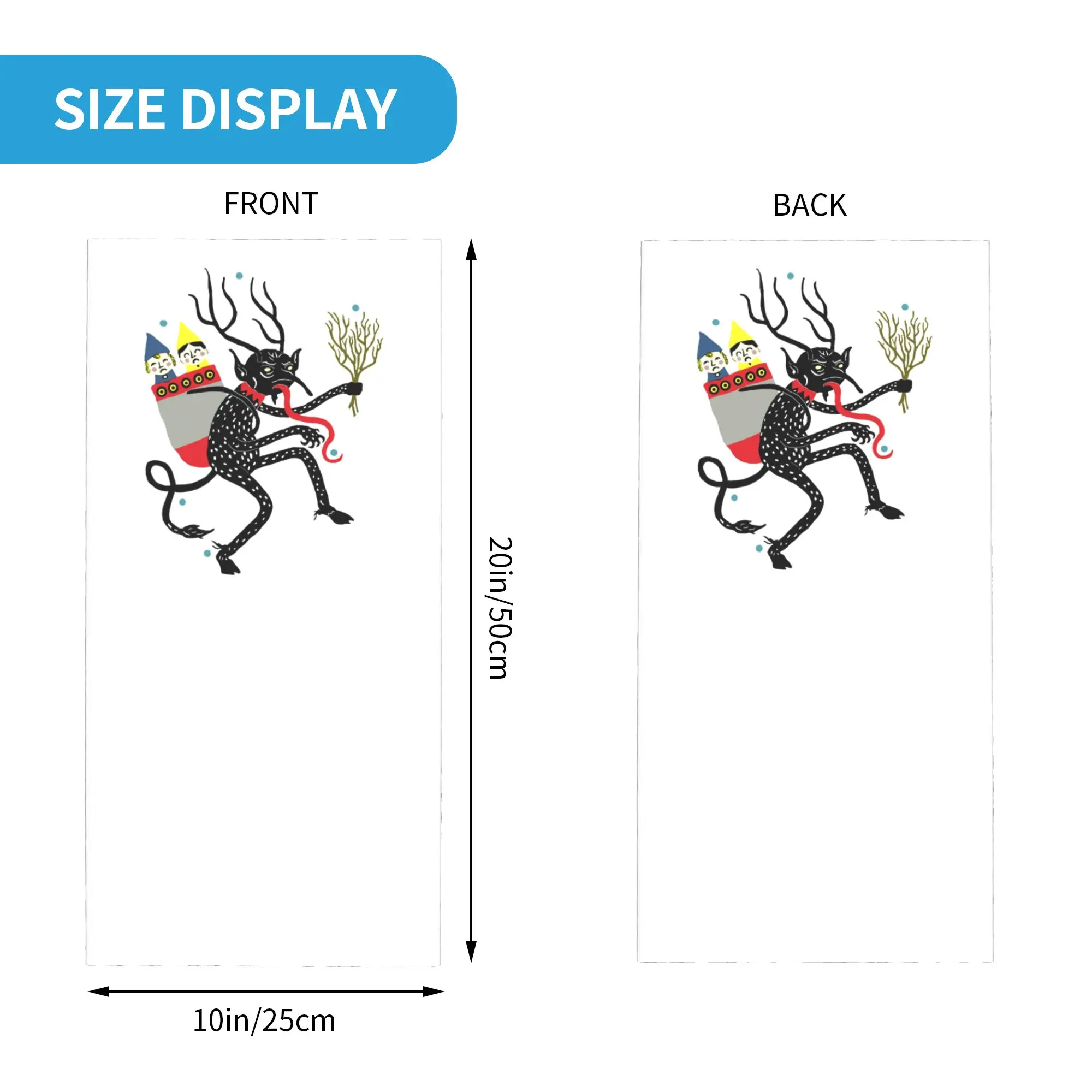Krampus The Christmas Devil Old Fashion Bandana Neck Cover Printed Wrap Scarf Headwear Hiking Fishing for Men Women Washable