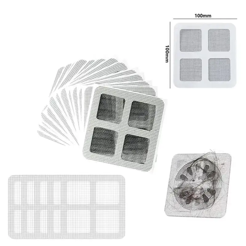 10/20/30/50Pcs Wasserdichte Bodenablauf Patch Einweg Anti-Verstopfung Filter Dusche Haar Catcher Mesh aufkleber Badezimmer Küche – Detail 4