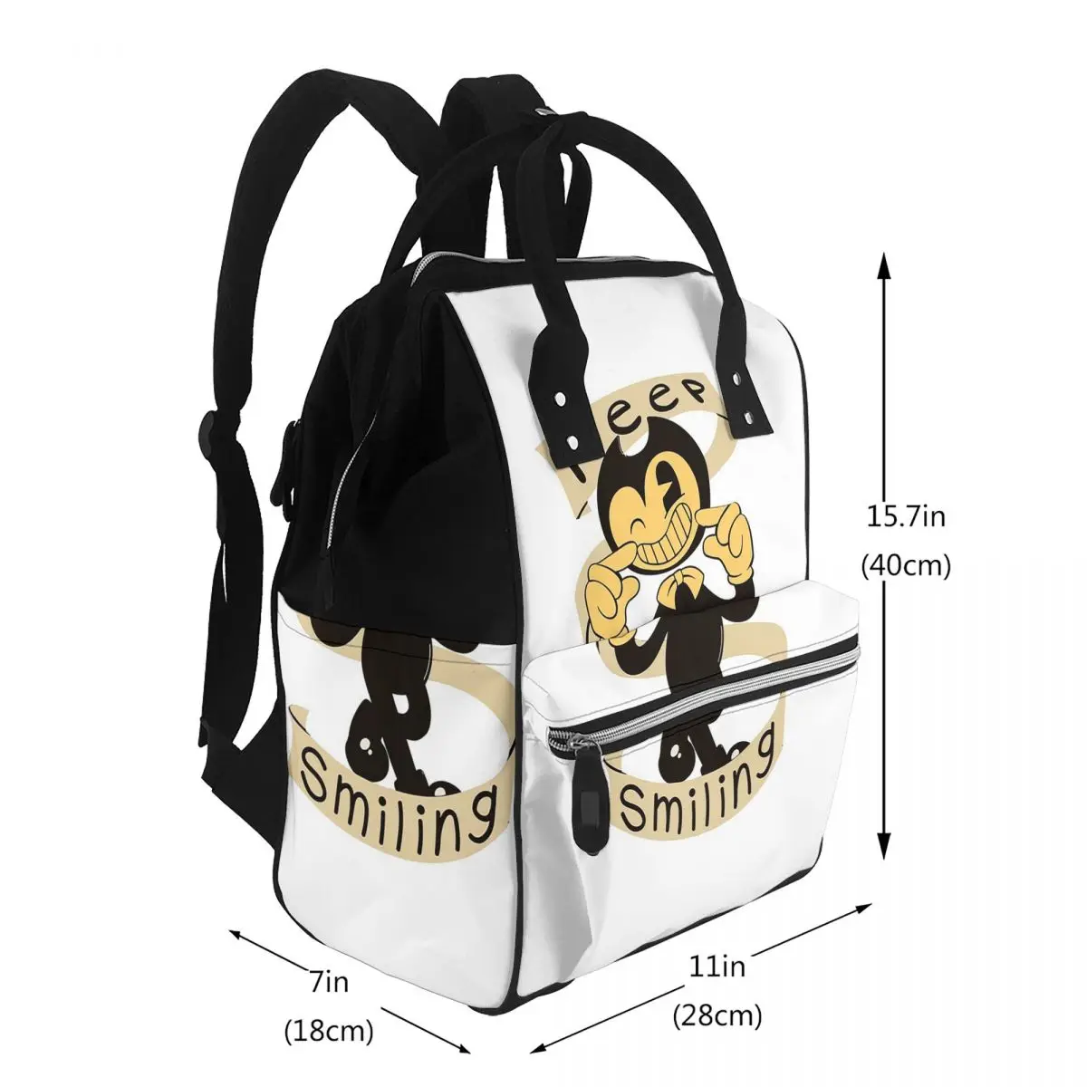 Bendy And The Ink Machine Keep Smiling Student Backpack School Bag Hiking Travel Daypack for Men Women Bookbag Shoulder Bags