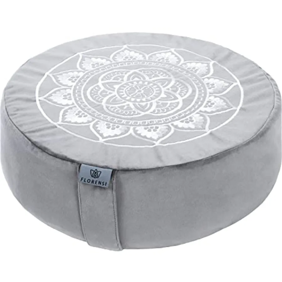 Meditation Cushion - Comfortable Floor Pillow - Traditional Tibetan Meditation Pillow with Beautiful Velvet Cover - Large Floor