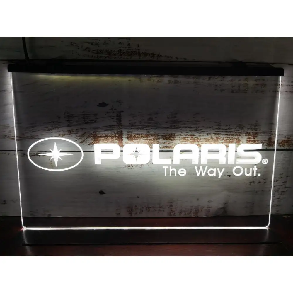 Polaris Snowmobile Logo Sale LED Neon Sign-3D Carving Wall Art for Home,Room,Bedroom,Office,Farmhouse Decor