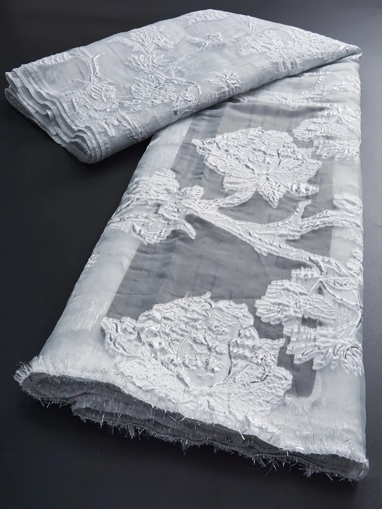 African Gild Jacquard Lace Fabric 2.5Yards Embroidered 2022 French Nigerian Brocade Jacquard Lace Fabric For Women Wedding Party