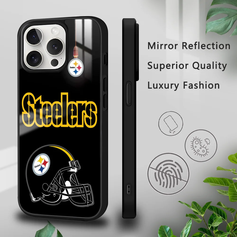 P-Pittsburgh S-Steelers Phone Case For iPhone 16 15 14 13 12 11 Pro Xs Max Mini Plus Celulares Hard Funda