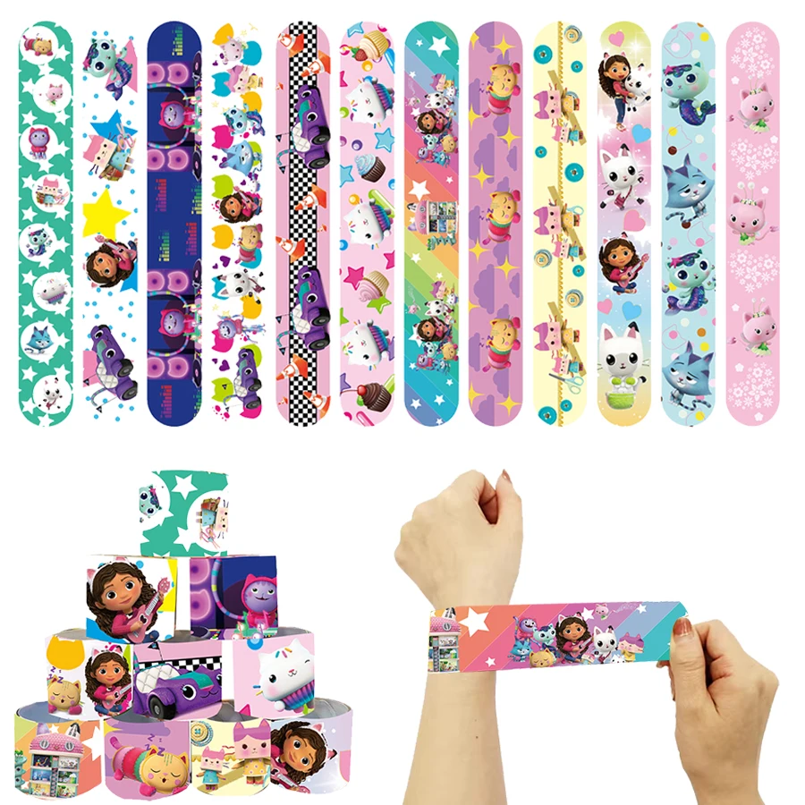 

12-60 шт. кукольный домик Габби, кошки, браслеты с защелкой, браслеты, сувениры для вечеринки, рождественские наполнители, наполнители, украшения для дня рождения