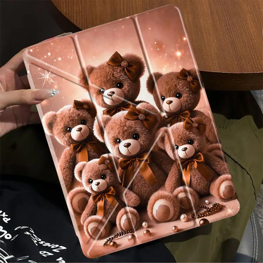 

Tablet Case For iPad Pro 11th 10th 9th 8th 7th 12.9inch Mini 6 7 Pro 2025 Air 4 5 M3 M2 1 2 M4 11inch Holder Cover Bear Family