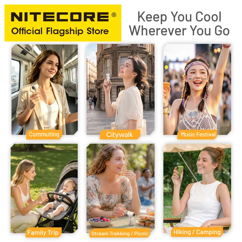 Nitecore NEF Nano Mini Pocket Handheld Fan 81g High-Speed Cooling