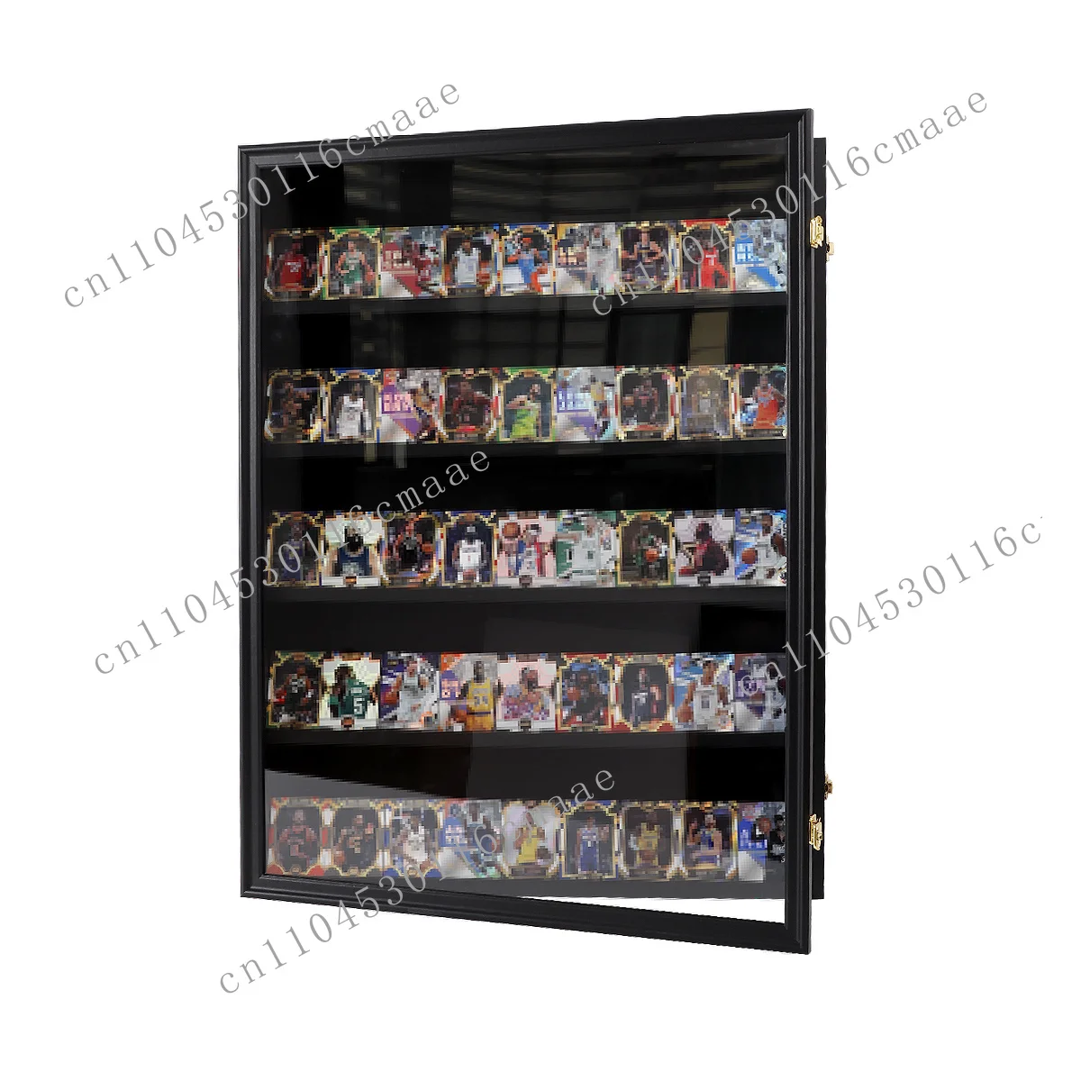 Custom baseball card display cabinet lockable sports grading card display cabinet wall hanging with UV protection acrylic door
